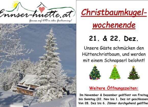 21. & 22. Dezember: Christbaumschmücken bei uns auf der Hütte